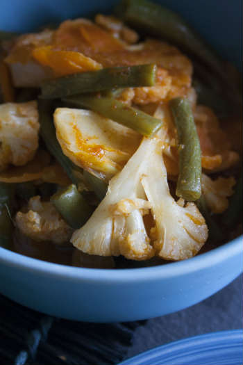 Verdure al red curry con riso basmati