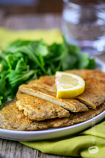 Cotoletta vegan di seitan e tofu